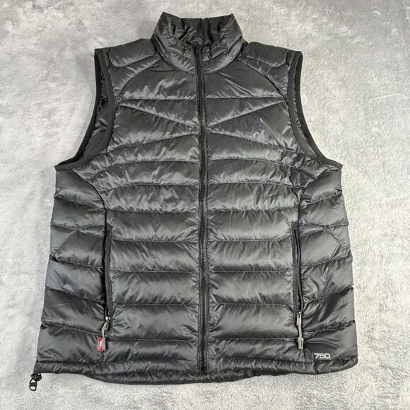Polo Sport Ralph Lauren Vest Mens Medium Black 750 Down Puffer Zip Pockets Warm - Picture 1 of 16